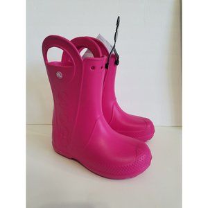 NEW Genuine Crocs Girls Rainboots Pink Kids 9-1
